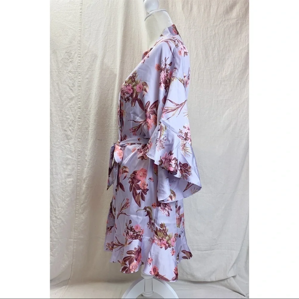 Victoria’s Secret Floral Ruffle Shortie Robe NWT